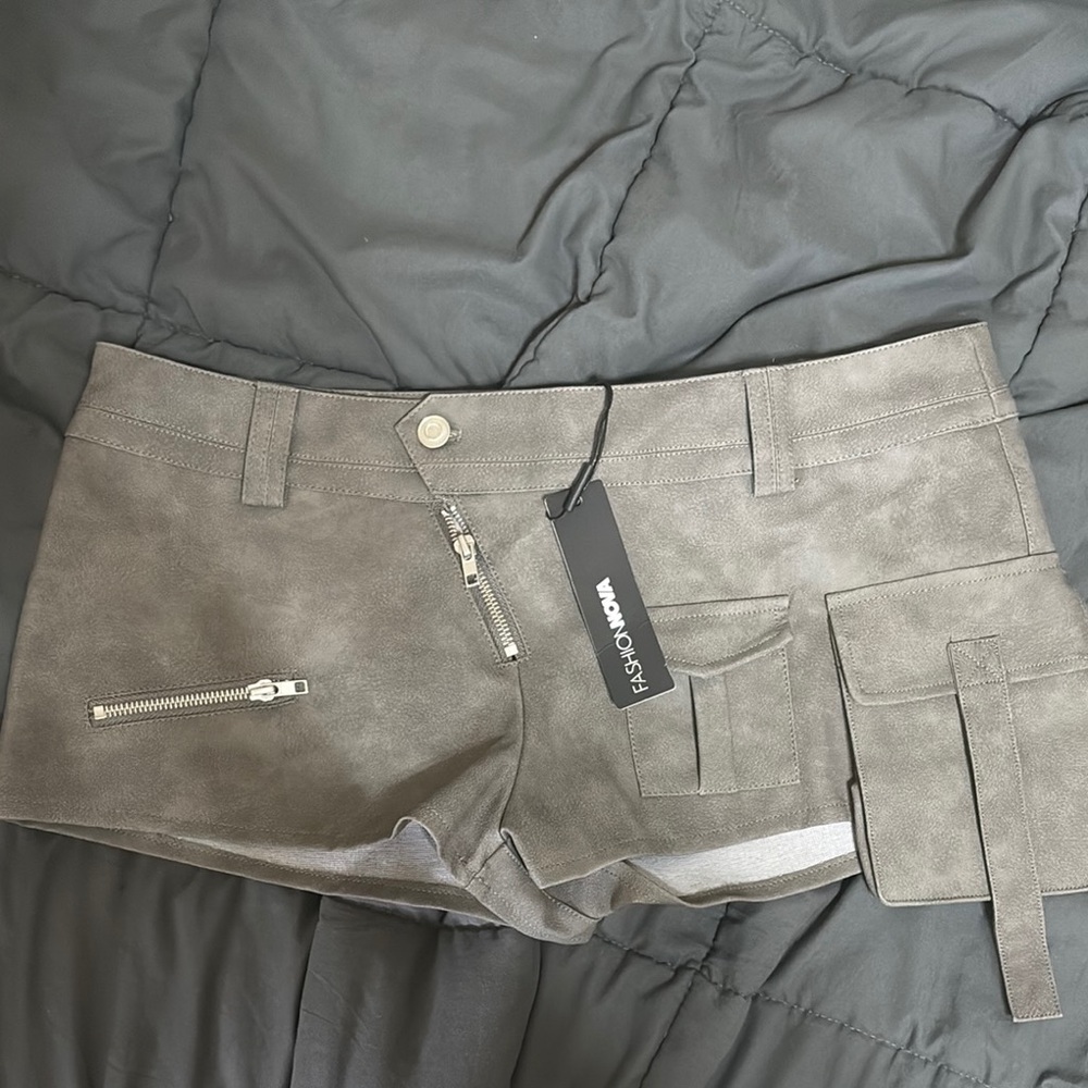 Fashion Nova Suede Gray Micro Shorts